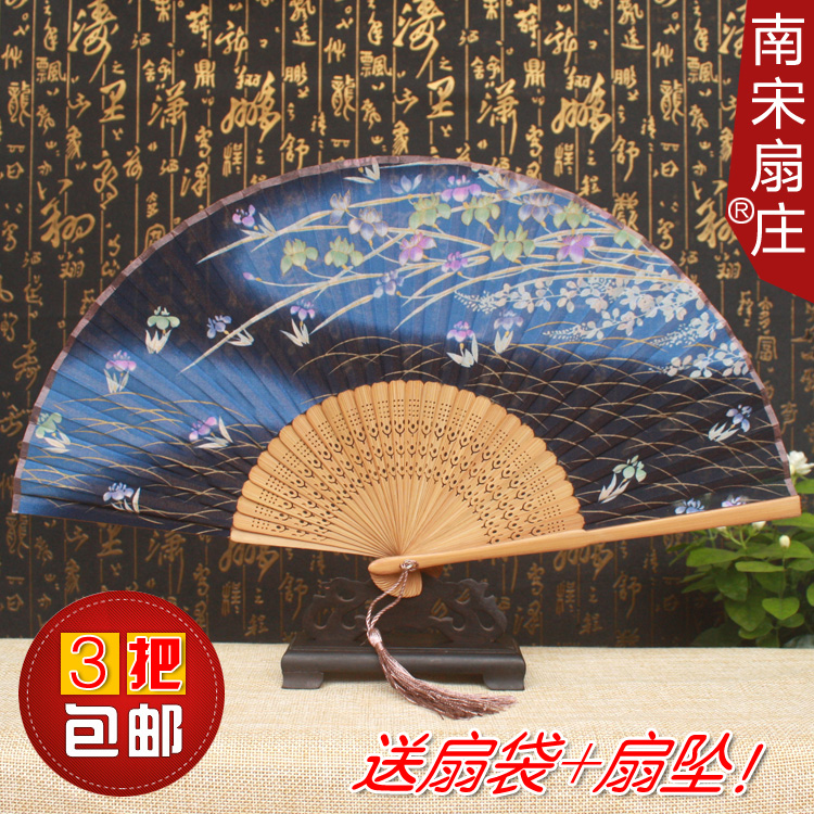 3把包邮日式礼物樱花风真丝竹木古风小折扇女士可爱古典折叠扇子