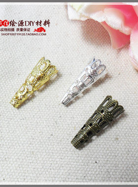 古风发簪DIY配件饰品材料*簪托花片*金/青铜花托