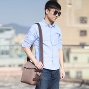 Blue space 2015 new diagonal Street retro fashion leisure single shoulder handbag trend men's canvas bag