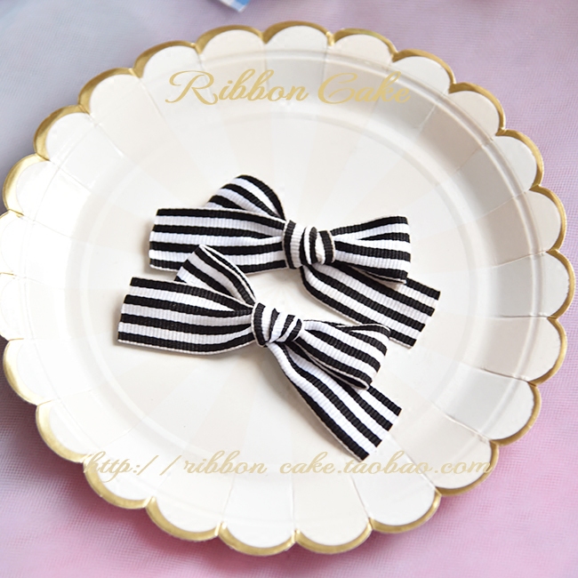 日系原宿软妹风黑白条纹ins发夹