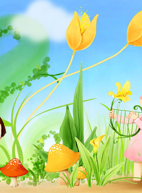 可爱儿童海报定做韩国插画儿童房海报 胎教海报婴儿画 D1209C