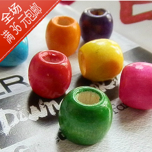 继承者们捕梦网17MM彩色大孔木珠 DIY手工串珠饰品配件材料散珠