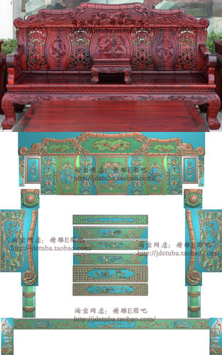 包邮高清设计素材木雕素材精雕图灰度图精品竹节沙发套图花鸟爆款