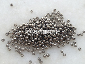 DIY铁灰色散珠 1.5mm2mm3mm3.6mm电镀不锈钢色米珠 服装鞋帽辅料