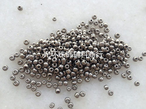 DIY铁灰色散珠 1.5mm2mm3mm3.6mm电镀不锈钢色米珠 服装鞋帽辅料