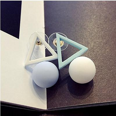 E442大牌个性夸张三角形圆形百搭耳钉耳环耳饰品义乌小商品批发