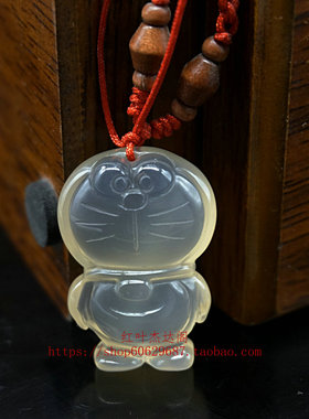 天然玉石机器猫哆啦A梦吊坠情侣