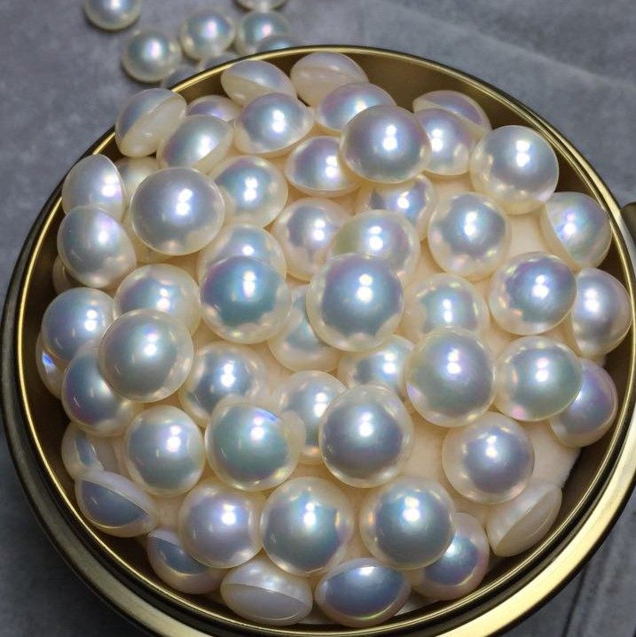 日本海水珍珠马贝珍珠玛贝珍珠12-13mm白色极光可镶嵌定制
