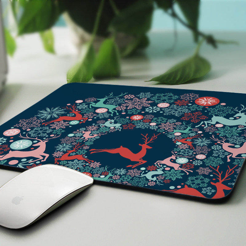 定制圣诞图案防滑耐磨清新鼠标垫
