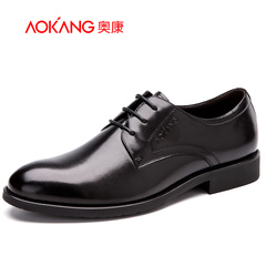 Aokang shoes spring 2016 new men's business dress shoes real leather men and pigskin insole comfort shock absorber