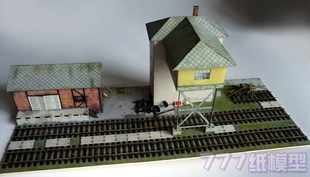 [777纸模型]二战军事场景系列之德国火车站 1/87 1/64 1/72 1/76