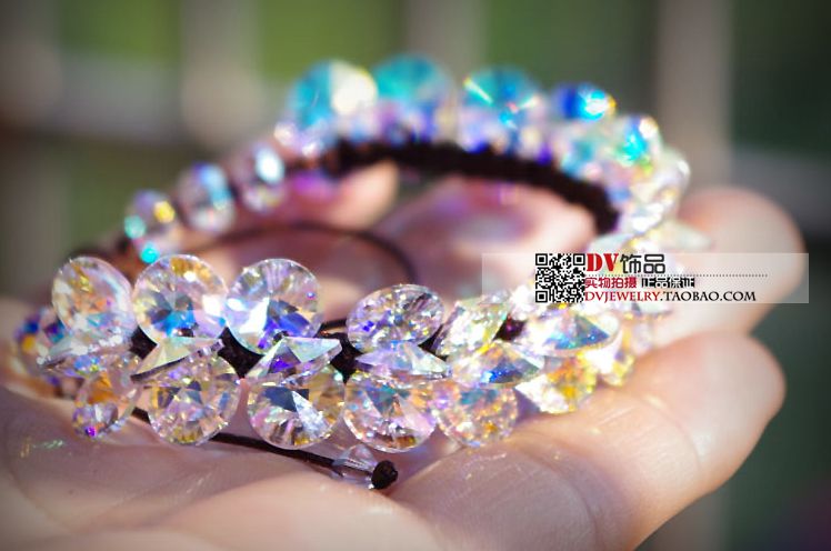 奥地利水晶手链手饰情人节生日礼物女款韩版时尚纯手工编织高档