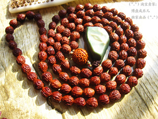 精品酸枣核108颗 佛珠念珠 凤眼菩提手串 爆肉纹 水滴桩型 很红润