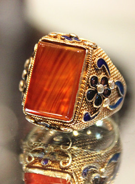 欧洲玛瑙戒指古董珠宝