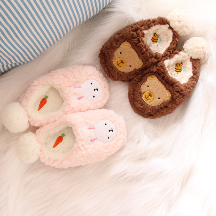 Chaussons enfants en suède pour hiver - semelle tendon - Ref 986808 Image 1