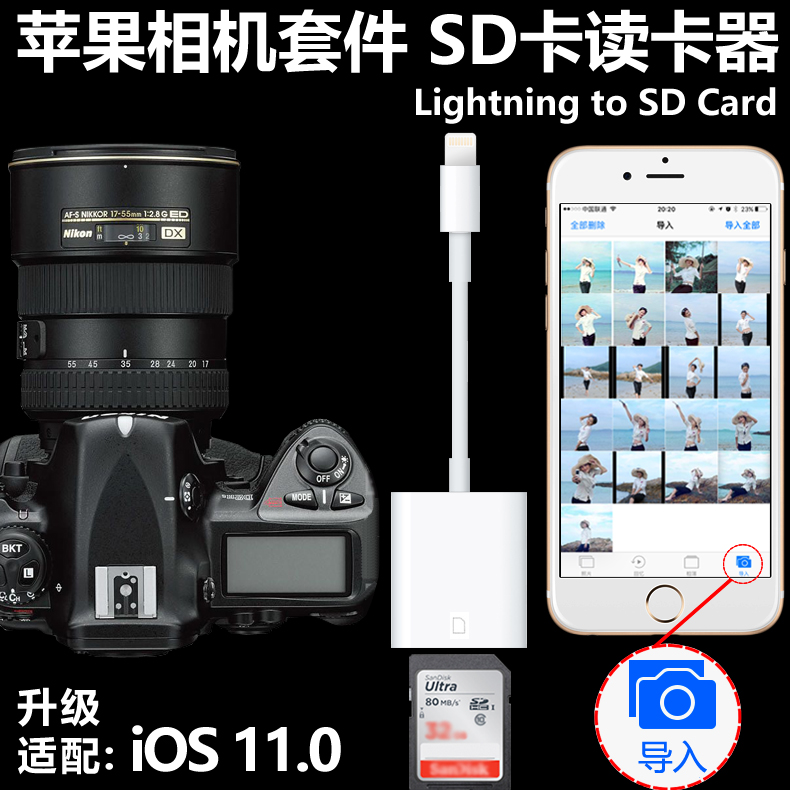 Æ»¹ûÊÖ»úSDÏà»ú¶Á¿¨Æ÷OTGÏ߸ßËÙUSB3.0Äڴ濨iPhoneת½ÓÍ·ipad¶àºÏÒ»ÍòÄÜͨÓÃTFת»»Æ÷µ¥·´¶à¹¦ÄÜCF