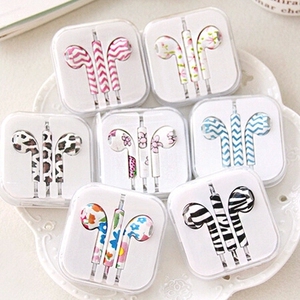 彩绘耳机 智能安卓通用花纹图案线控耳机 5s/6s带麦耳机彩色 篮网