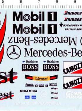 天地模型 1:18 MP4-13 方程式WEST轮胎标志模型改装水贴纸