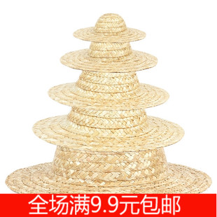 儿童DIY绘画画草帽子墙面布置装饰幼儿园创意美术用品手工涂鸦帽