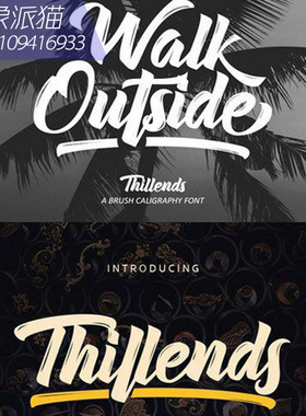 ps平面设计素材手写英文字体Thillends Script Fonts