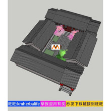 H483北方地区老北京一进院典型四合院传统民居住宅房屋建筑SU模型