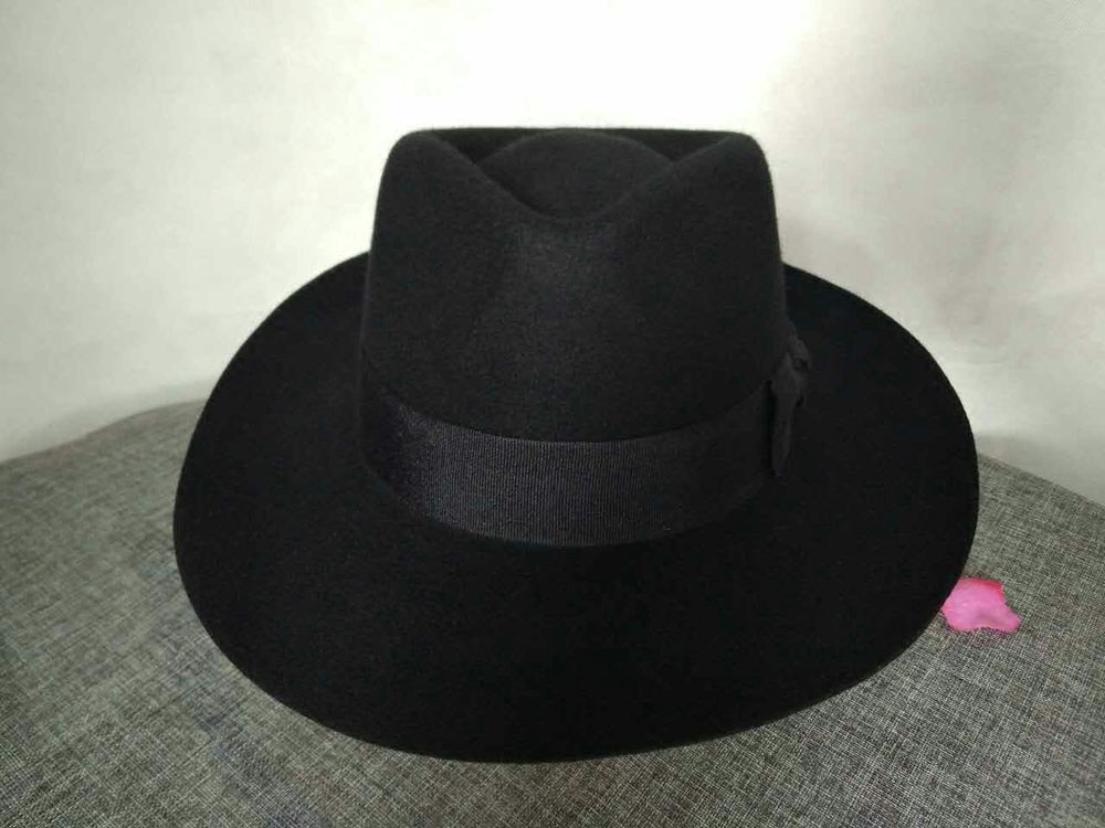 纯羊毛呢原版mj黑色礼帽子迈克尔杰克逊舞台舞蹈犯罪高手绅士包邮