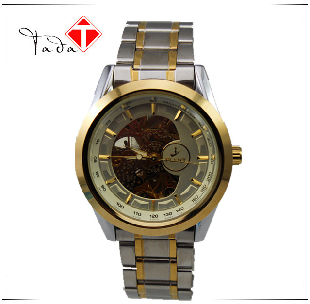 不锈钢镂空透底休闲风机械手表