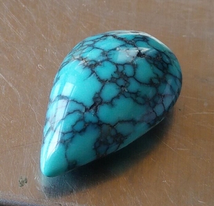 云盖寺 乌兰花 原矿 绿松石 无优化 高瓷 蓝 戒面 吊坠 16*11*5