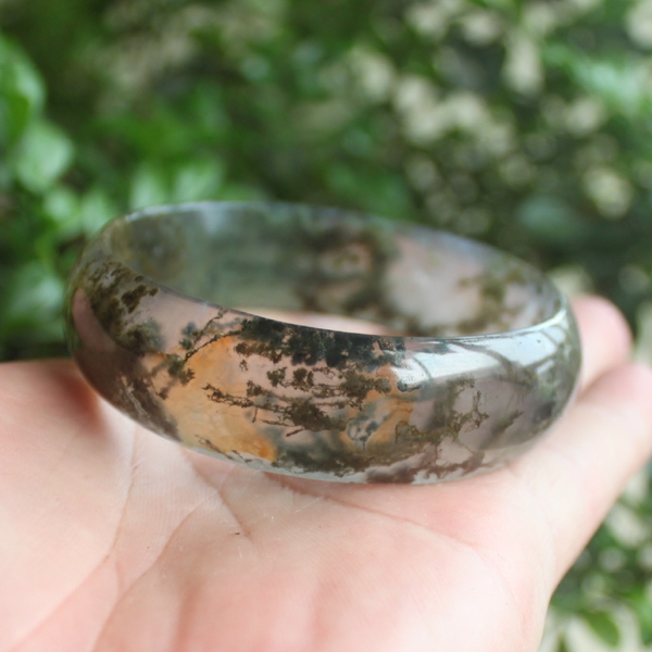 纯天然水草玛瑙手镯，原色，冰种多姿水草，新年礼物  精品.