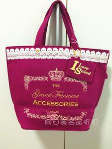 Salad 专柜正品 女士玫红色甜美可爱单肩手提包原630