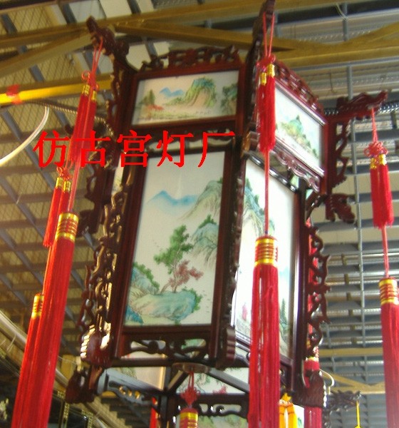 中式宫灯中式灯具古典宫灯仿古吊灯木制挂灯酒店门头饭店书房手绘