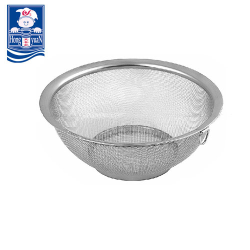 虹苑 不锈钢宽边网篮19/22/25cm 3款尺寸 果蔬淘洗篮 加粗丝网 - 封面