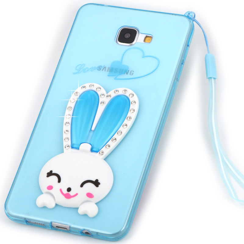 三星galaxy a7 2016手机壳 a7100兔子保护套 a710软壳 透明可支架
