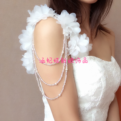 抹胸婚纱配件~单肩带 新娘结婚婚纱活动新娘肩饰肩链公主肩花肩带