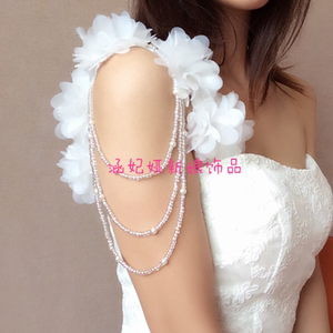 抹胸婚纱配件~单肩带 新娘结婚婚纱活动新娘肩饰肩链公主肩花肩带
