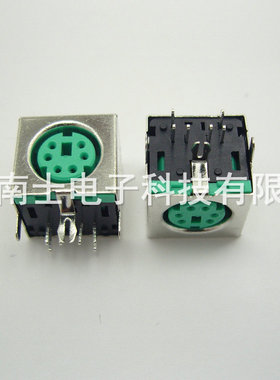 优质 PS2插座 6P 绿色 连接器 带屏蔽 S端子 鼠标插座键盘插座