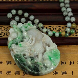 A货翡翠玉貔貅如意 dbl 翡翠玉貔貅挂坠 钰达翡翠如意貔貅吊坠