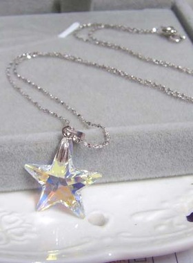 超闪纯银奥地利水晶锁骨链