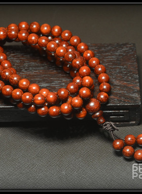 印度小叶紫檀0.6  108颗金星老料鸡血红手串