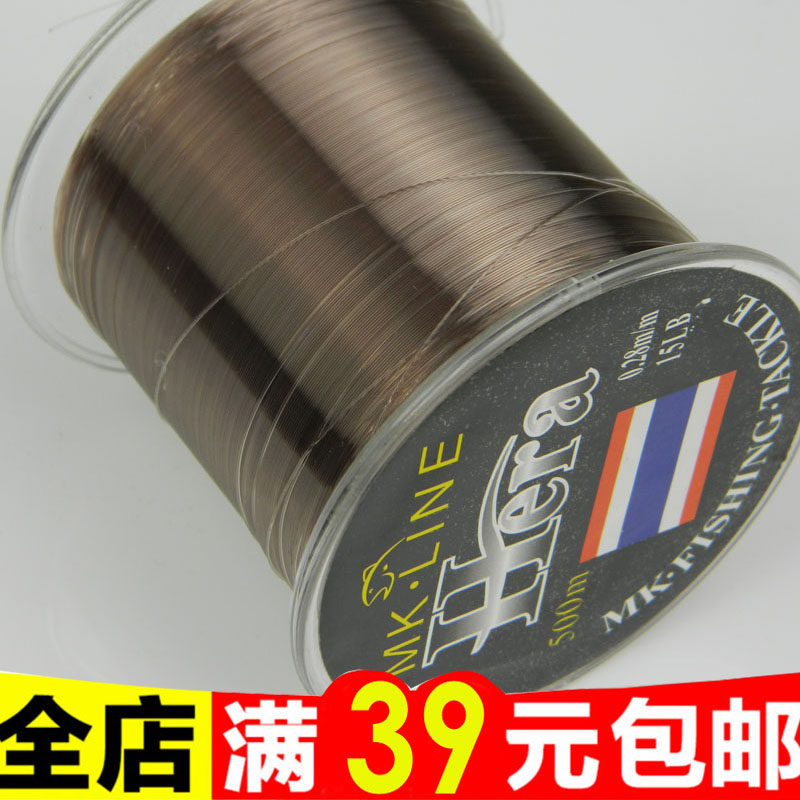 麦特利500米鱼线路亚线矶钓耐磨线海钓鱼线尼龙线棕色线渔具主线