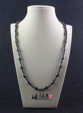 磁疗黑胆石磁性磁石加送父母项链