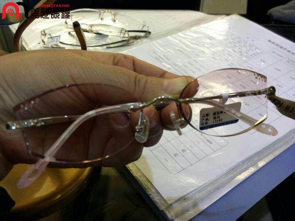 韩国正品 YEIN魅影限量605无框切边镶钻近视眼镜 全球限量款 女款