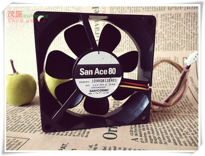 原装三洋服务器/机箱风扇109R0812E401 8CM 12V 8025 0.24A 8厘米