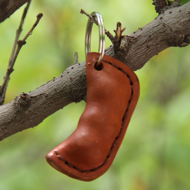 牛皮挂件皮豆角钥匙扣手机小礼品吊坠纯手工个性手把件包邮