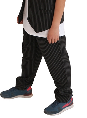 街头宝宝街舞popping机械舞locking锁舞黑白条纹儿童小孩长西裤子