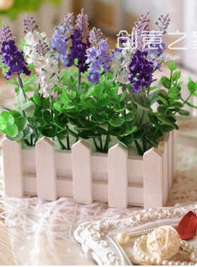 道具薰衣草地中海田园实木假花