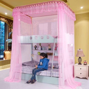 旭诺儿童床子母床上下床蚊帐双层床高低床母子床实木组合拖床蚊帐