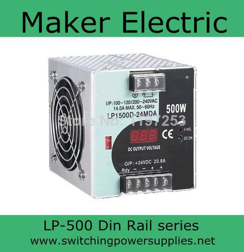 大功率导轨式电源24V 20.8A 500W开关电源LP1500D-24MDA 数显功能