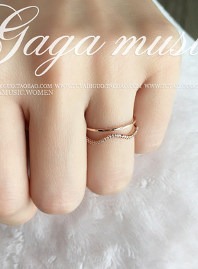 韩国时尚精致饰品波浪女线条水晶