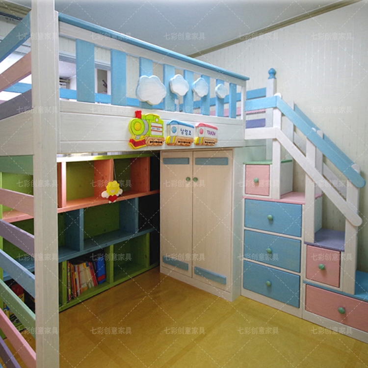 创意家具卡通床男孩女孩床儿童床定制房子床高架床树屋床韩式城堡